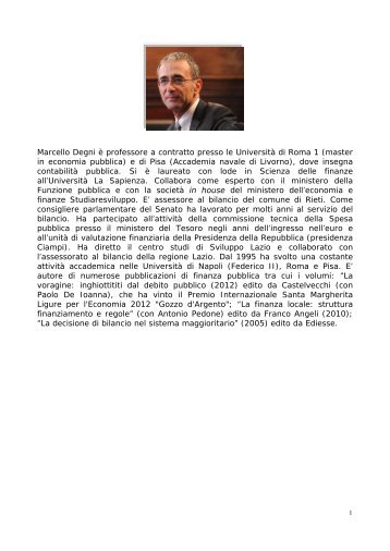 Curriculum di Marcello Degni - Dipecodir.it