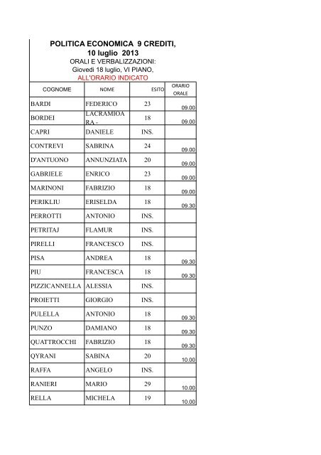 2013 LUGLIO - dipartimento di economia e diritto