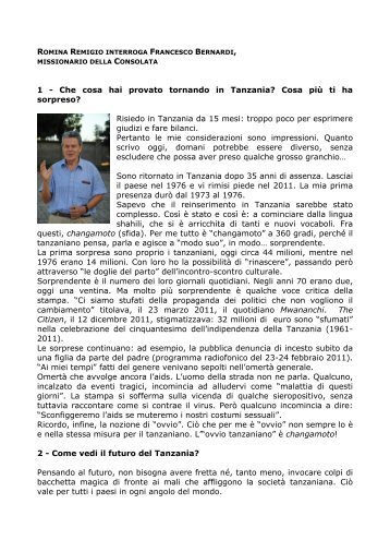 Intervista a padre Francesco Bernardi