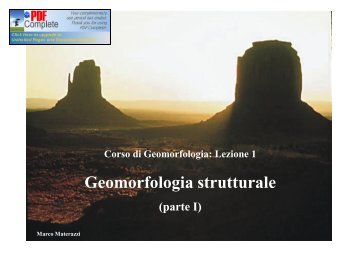 Geomorfologia strutturale Parte I - Scuola di Scienze Ambientali