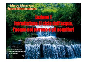 il ciclo dell'acqua, l'acqua nel terreno e gli acquiferi (file pdf