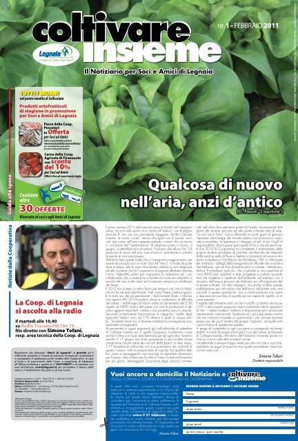 Numero 1 - 2011 Gennaio/Febbraio - Cooperativa Agricola di Legnaia