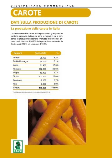 La produzione delle carote in Italia - Salvi