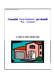 CARTA DEI SERVIZI - sanitari e socio-sanitari