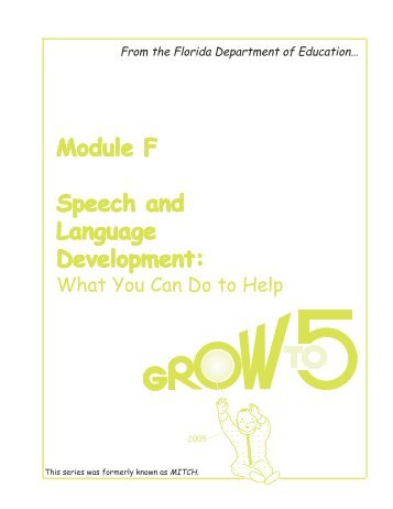 Grow to 5: Module F: Speech and Language Development - TATS