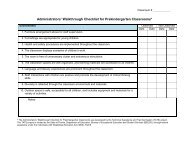 Administrators' Walkthrough Checklist for Prekindergarten ... - TATS