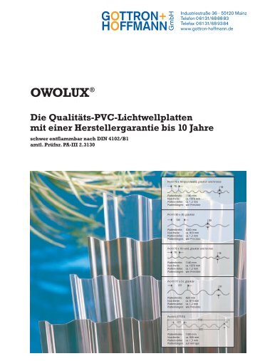 OWOLUX® - GOTTRON + HOFFMANN Kunststoffe Mainz