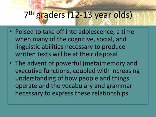 Top-down measures in 7th grade writing: the effects of genre and SES