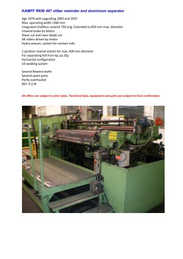 KAMPF RKW 407 slitter rewinder and aluminium separator