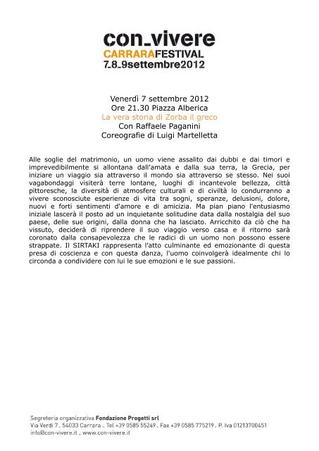 âLa vera storia di Zorba il grecoâ con Raffaele Paganini - Comune di ...