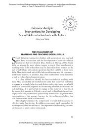 Behavior Analytic Interventions for Developing Social Skills in ...