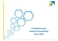 Investor Presentation June 2012 - PI Industries