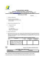 Postal Ballot Form attached to notice dated 18th May ... - PI Industries