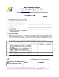 Postal Ballot Form attached to notice dated 6th Dec ... - PI Industries