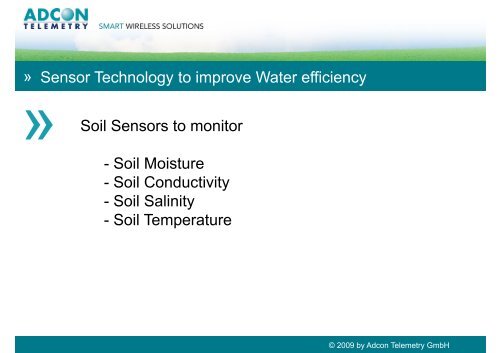 Using modern sensor technology to improve water usage ... - adagio