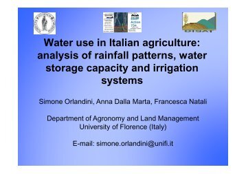 Water use in Italian agriculture: analysis of rainfall patterns ... - adagio