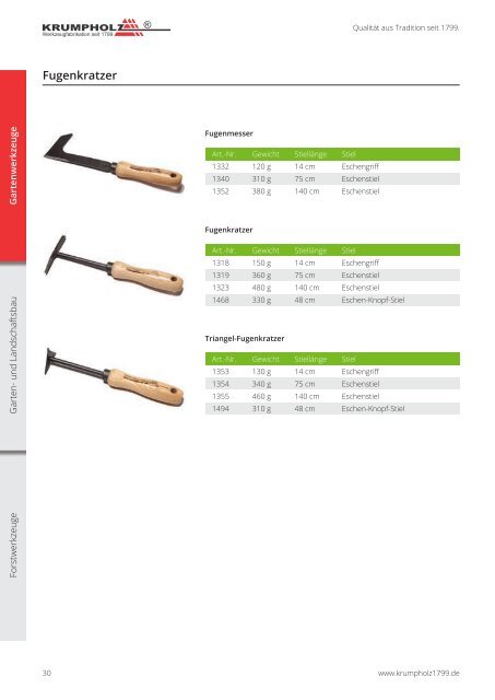 Krumpholz Gartenwerkzeuge Katalog 2015