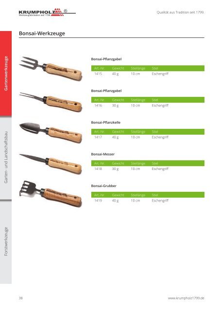 Krumpholz Gartenwerkzeuge Katalog 2015