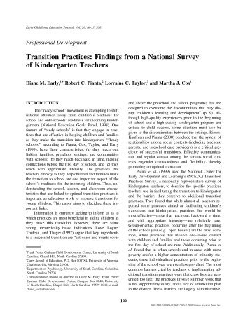 Transition Practices: Findings from a National Survey of ... - PA Keys