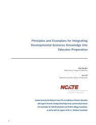 Principles and Exemplars for Integrating Developmental ... - NCATE