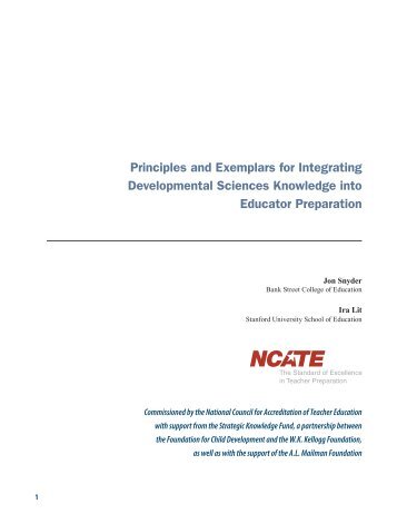 Principles and Exemplars for Integrating Developmental ... - NCATE