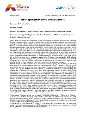 Robust optimization of ORC turbine expanders