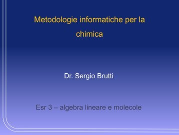 Metodologie informatiche per la chimica