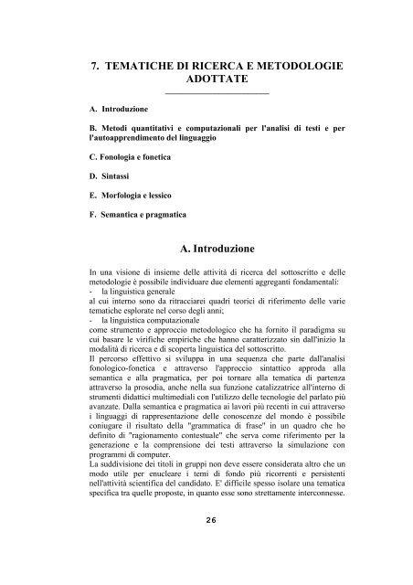 CURRICULUM VITAE ET STUDIORUM - Laboratorio di Linguistica ...