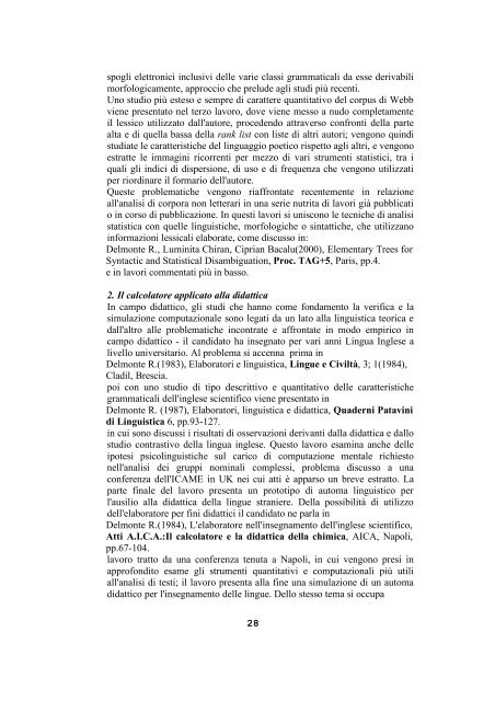 CURRICULUM VITAE ET STUDIORUM - Laboratorio di Linguistica ...