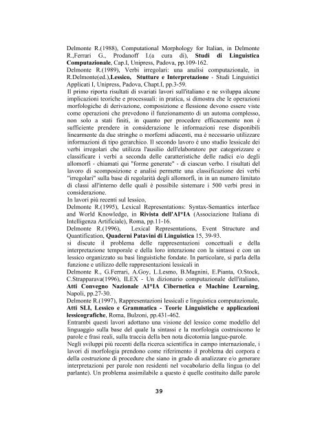 CURRICULUM VITAE ET STUDIORUM - Laboratorio di Linguistica ...