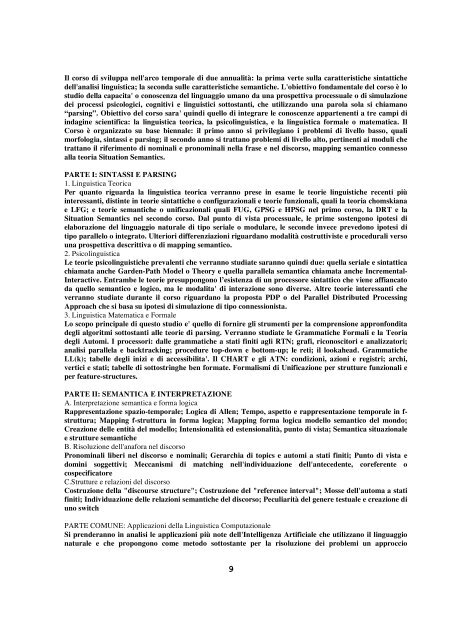 CURRICULUM VITAE ET STUDIORUM - Laboratorio di Linguistica ...