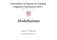 Modellazione - Laboratorio di Linguistica computazionale