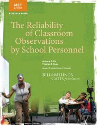 The Reliability of Classroom Observations by School ... - MET Project