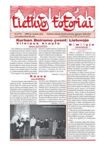 Lietuvos totoriai Nr. 73 - TautiniÅ³ bendrijÅ³ namai