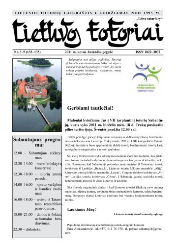 Lietuvos totoriai Nr. - TautiniÅ³ bendrijÅ³ namai