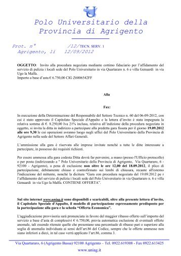 lettera d'invito - Polo Universitario della Provincia di Agrigento