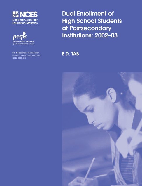 Dual Enrollment of High School Students at Postsecondary Institutions