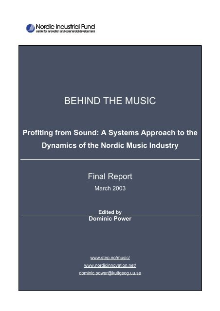 Behind the music - profiting from sound - Nordic Innovation