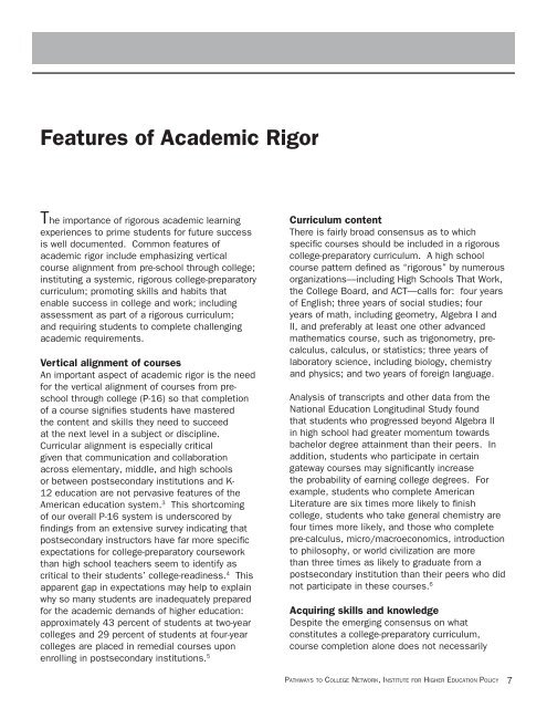 Removing Roadblocks to Rigor: Linking Academic and Social ...