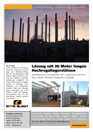 LÃ¶sung mit 30 Meter langen HochregallagerstÃ¼tzen - OTTO Quast