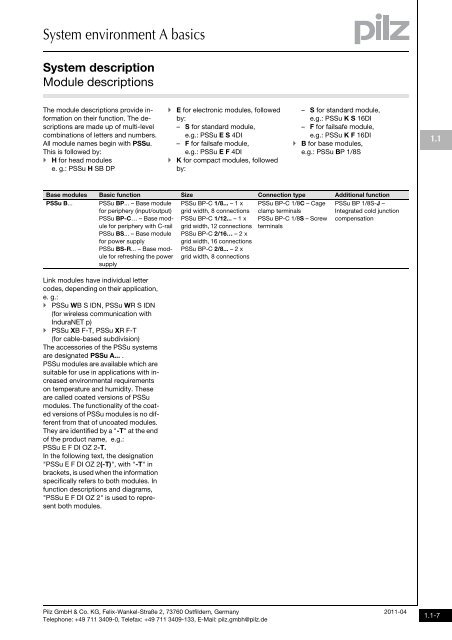 System description - Pilz GmbH & Co.