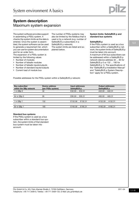 System description - Pilz GmbH & Co.