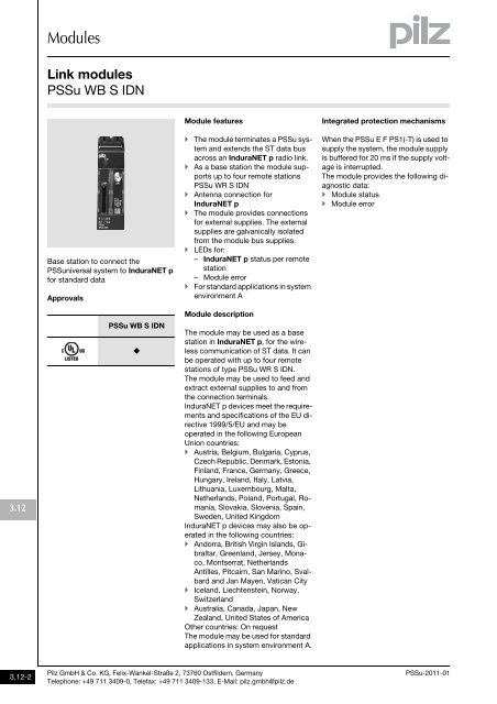 System description - Pilz GmbH & Co.