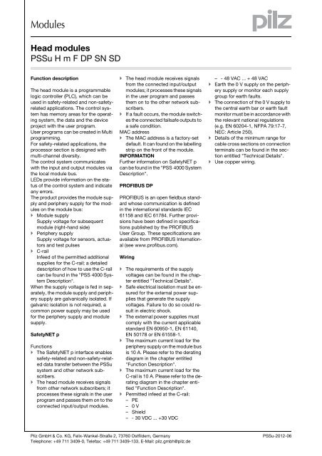 System description - Pilz GmbH & Co.