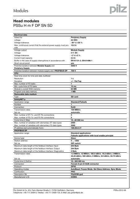 System description - Pilz GmbH & Co.