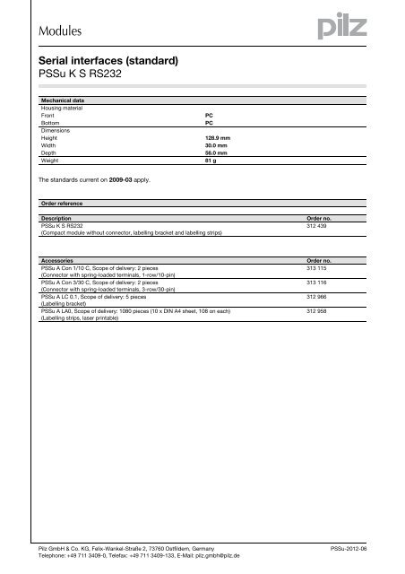 System description - Pilz GmbH & Co.