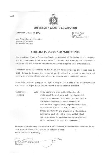 Comm. Circular 972.pdf - University Grants Commission - Sri Lanka