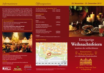 Weihnachtsfeiern - Romantischer Weihnachtsmarkt Thurn und Taxis