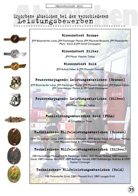 Jahresbericht 2012 - Freiwillige Feuerwehr Ohlsdorf