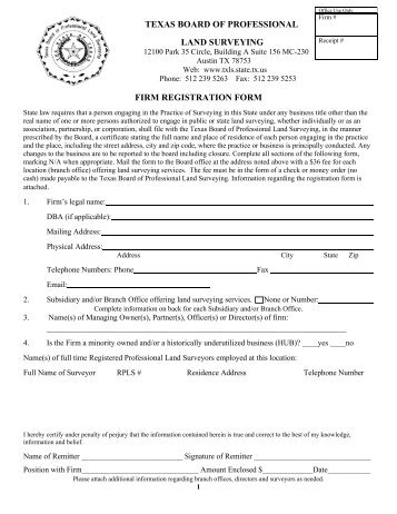 Firm Registration Form.pdf - Texas Board of Professional Land ...